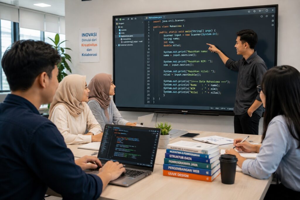 Pendidikan Teknologi Informasi Itu Tentang Apa? Ini yang Dipelajari Mahasiswa PTI Universitas Dinamika. Di Prodi S1 Pendidikan Teknologi Informasi Universitas Dinamika, mahasiswa belajar bagaimana menggabungkan pendidikan, teknologi, kreativitas, dan inovasi untuk menciptakan pembelajaran yang lebih bermakna dan berdampak.